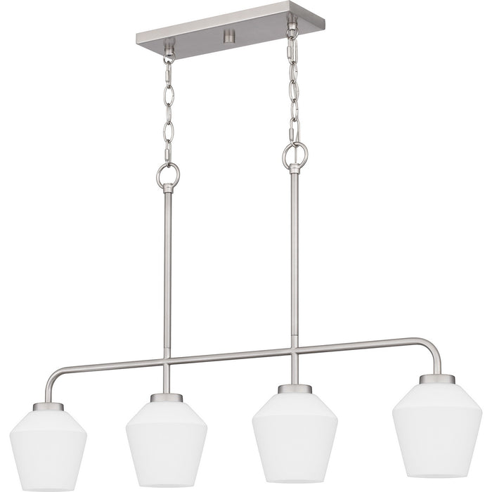 Myhouse Lighting Quoizel - NIE436BN - Four Light Linear Chandelier - Nielson - Brushed Nickel