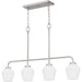 Myhouse Lighting Quoizel - NIE436BN - Four Light Linear Chandelier - Nielson - Brushed Nickel