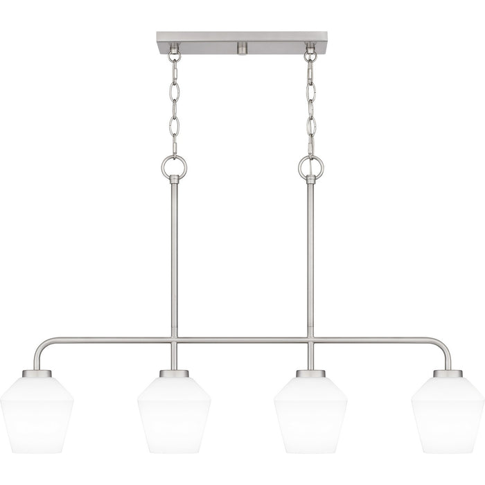 Myhouse Lighting Quoizel - NIE436BN - Four Light Linear Chandelier - Nielson - Brushed Nickel