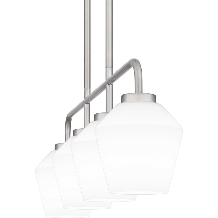 Myhouse Lighting Quoizel - NIE436BN - Four Light Linear Chandelier - Nielson - Brushed Nickel