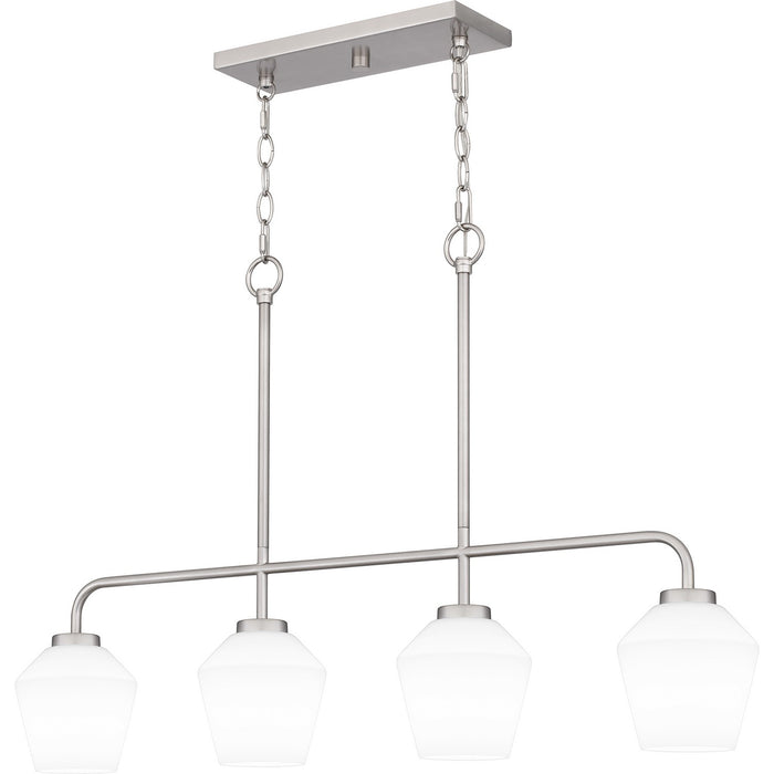 Myhouse Lighting Quoizel - NIE436BN - Four Light Linear Chandelier - Nielson - Brushed Nickel