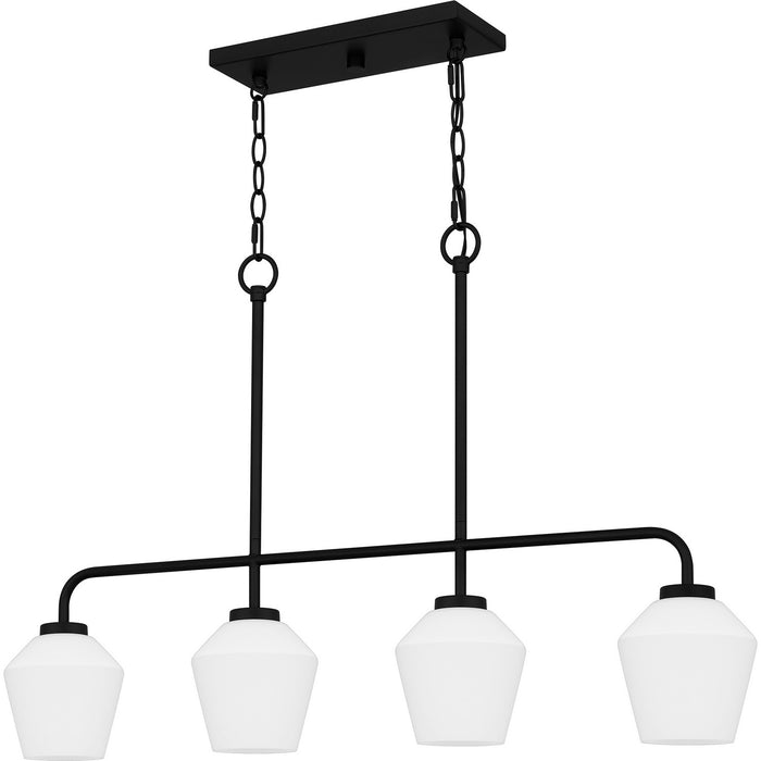 Myhouse Lighting Quoizel - NIE436MBK - Four Light Linear Chandelier - Nielson - Matte Black