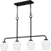 Myhouse Lighting Quoizel - NIE436MBK - Four Light Linear Chandelier - Nielson - Matte Black