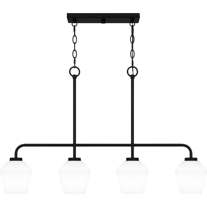 Myhouse Lighting Quoizel - NIE436MBK - Four Light Linear Chandelier - Nielson - Matte Black