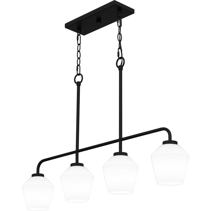 Myhouse Lighting Quoizel - NIE436MBK - Four Light Linear Chandelier - Nielson - Matte Black