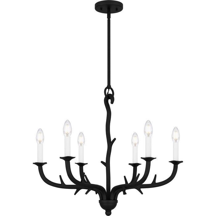 Myhouse Lighting Quoizel - OAK5025EK - Six Light Chandelier - Oakley - Earth Black