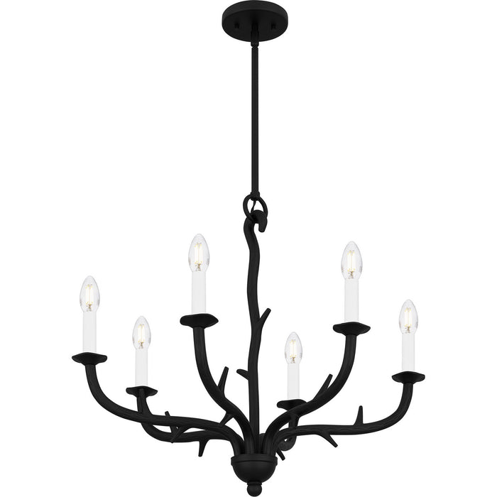 Myhouse Lighting Quoizel - OAK5025EK - Six Light Chandelier - Oakley - Earth Black