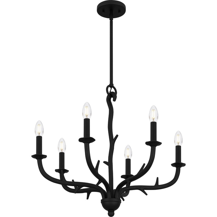 Myhouse Lighting Quoizel - OAK5025EK - Six Light Chandelier - Oakley - Earth Black