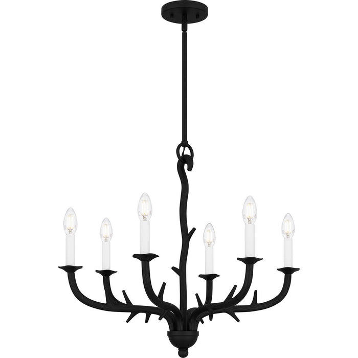 Myhouse Lighting Quoizel - OAK5025EK - Six Light Chandelier - Oakley - Earth Black