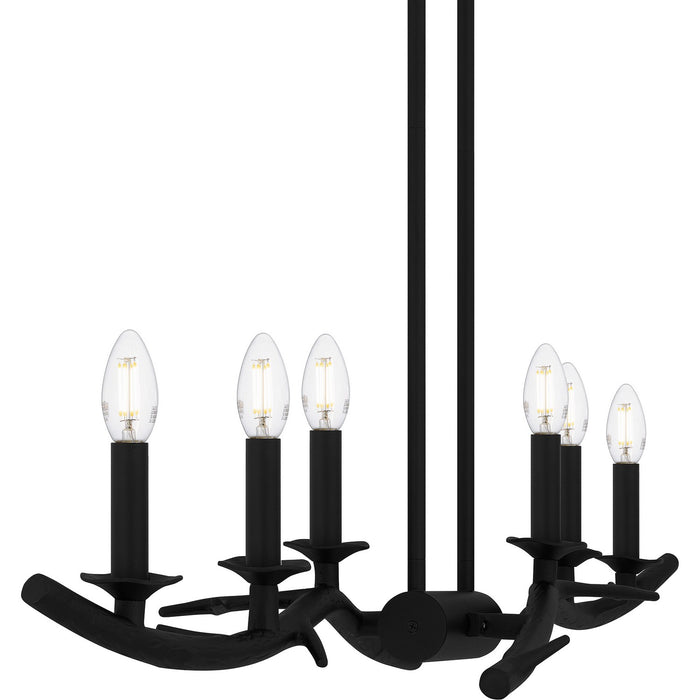 Myhouse Lighting Quoizel - OAK644EK - Six Light Linear Chandelier - Oakley - Earth Black