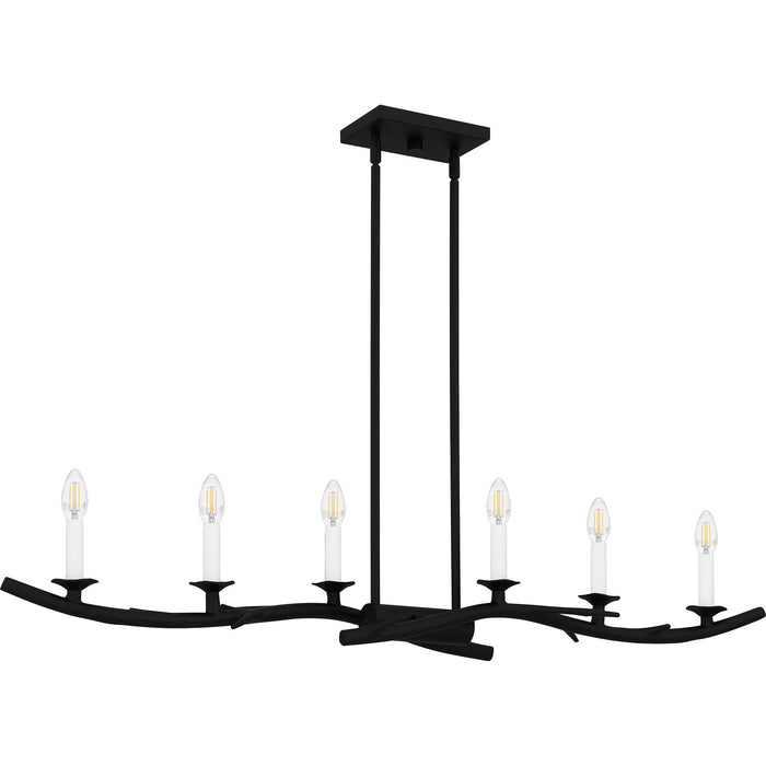 Myhouse Lighting Quoizel - OAK644EK - Six Light Linear Chandelier - Oakley - Earth Black