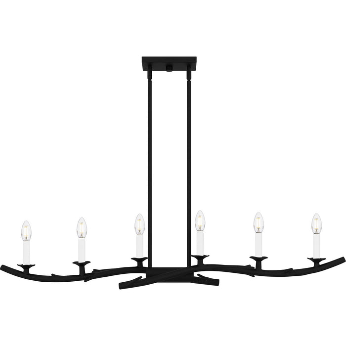 Myhouse Lighting Quoizel - OAK644EK - Six Light Linear Chandelier - Oakley - Earth Black