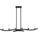 Myhouse Lighting Quoizel - OAK644EK - Six Light Linear Chandelier - Oakley - Earth Black