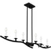 Myhouse Lighting Quoizel - OAK644EK - Six Light Linear Chandelier - Oakley - Earth Black