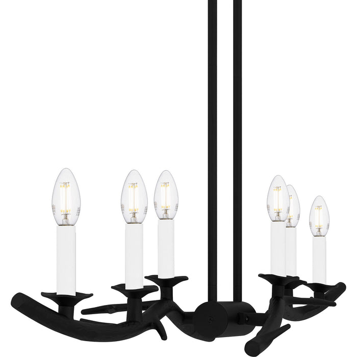 Myhouse Lighting Quoizel - OAK644EK - Six Light Linear Chandelier - Oakley - Earth Black