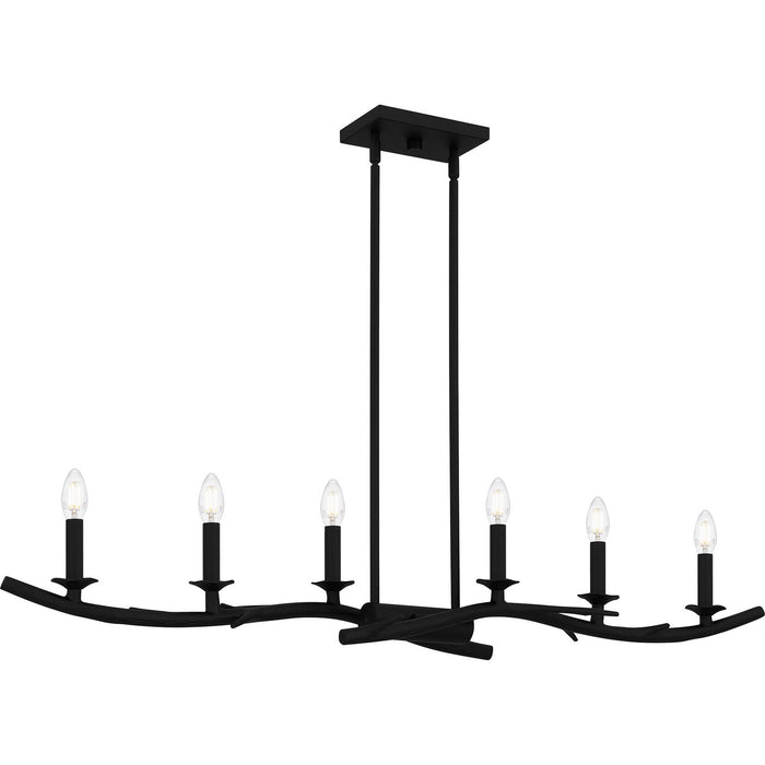 Myhouse Lighting Quoizel - OAK644EK - Six Light Linear Chandelier - Oakley - Earth Black