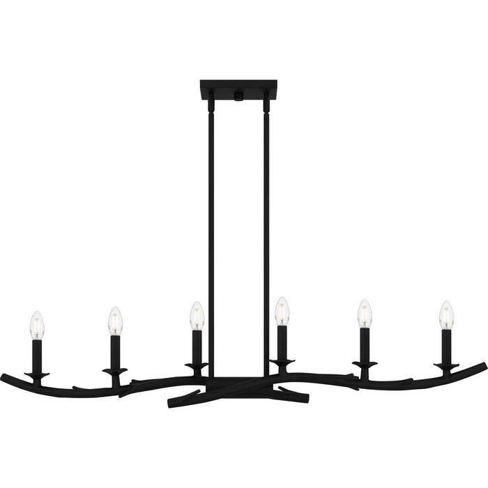 Myhouse Lighting Quoizel - OAK644EK - Six Light Linear Chandelier - Oakley - Earth Black