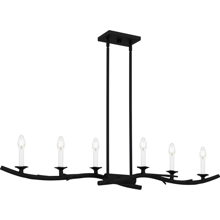 Myhouse Lighting Quoizel - OAK644EK - Six Light Linear Chandelier - Oakley - Earth Black