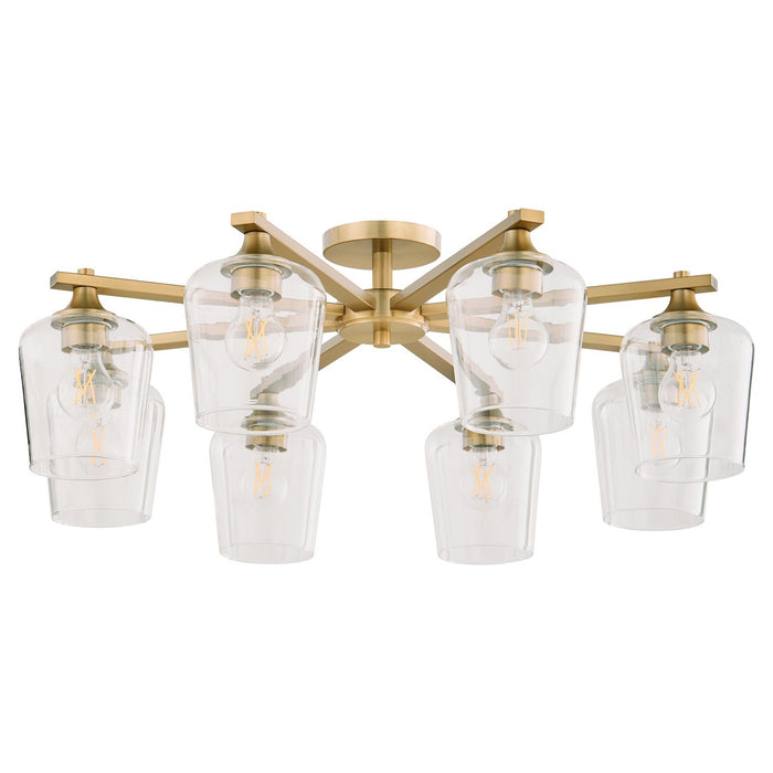 Myhouse Lighting Quorum - 358-8-80 - Eight Light Ceiling Mount - Veno - Aged Brass