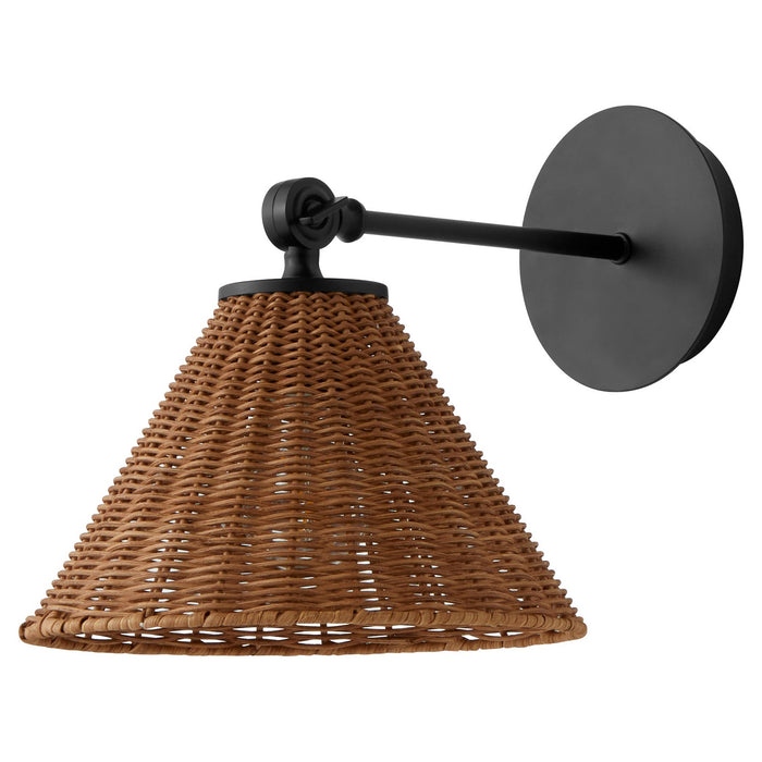 Myhouse Lighting Quorum - 5393-59 - One Light Wall Mount - Wicker - Matte Black