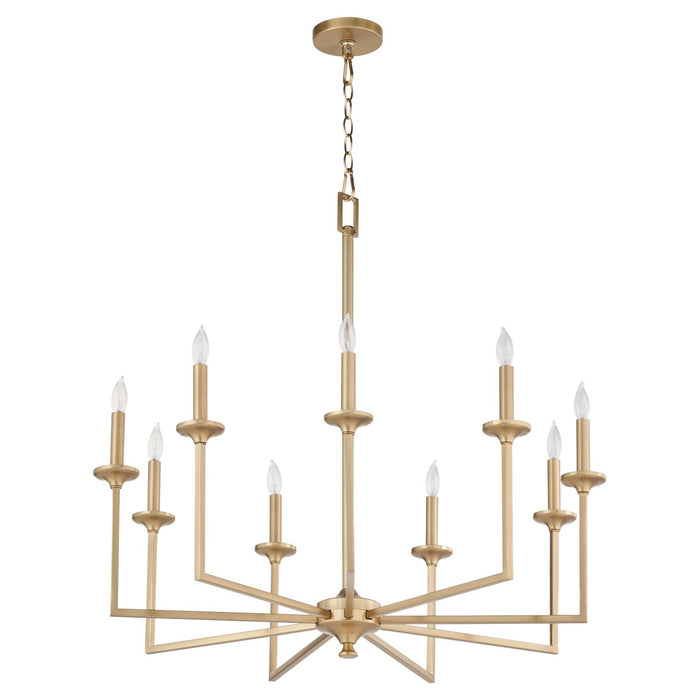 Myhouse Lighting Quorum - 6005-9-80 - Nine Light Chandelier - Eldorado - Aged Brass