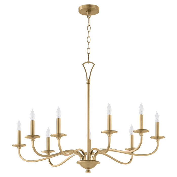 Myhouse Lighting Quorum - 6021-9-80 - Nine Light Chandelier - Maryse - Aged Brass