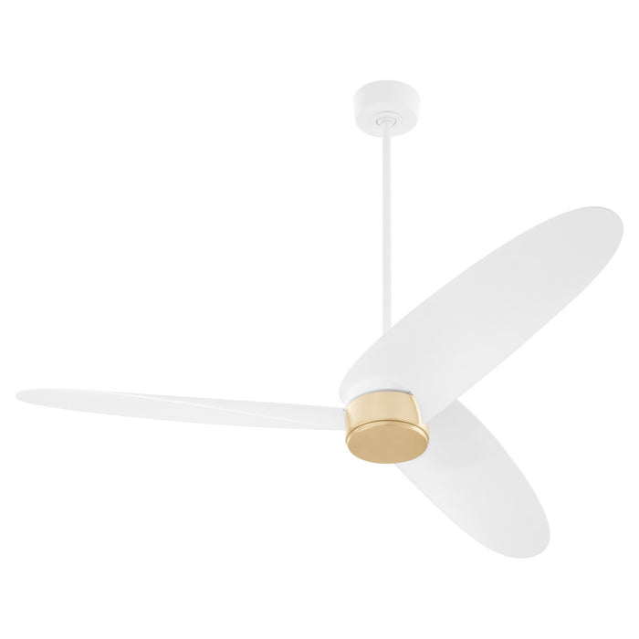 Myhouse Lighting Quorum - 61603-8 - 60" Patio Fan - Brisa - Studio White w/ Aged Brass