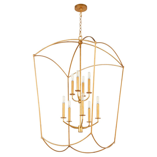 Myhouse Lighting Quorum - 6812-9-74 - Nine Light Entry - Mantle - Gold Leaf