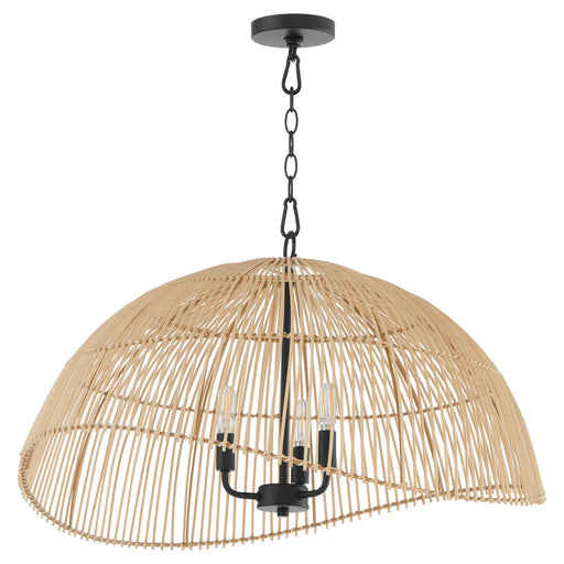 Myhouse Lighting Quorum - 6903-3-59 - Three Light Pendant - Rattan - Matte Black