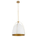 Myhouse Lighting Quorum - 860-3-0880 - Three Light Pendant - Jamie - Studio White w/ Aged Brass