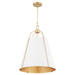 Myhouse Lighting Quorum - 861-3-0880 - Three Light Pendant - Jamie - Studio White w/ Aged Brass