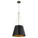 Myhouse Lighting Quorum - 862-3-5980 - Three Light Pendant - Denise - Matte Black w/ Aged Brass