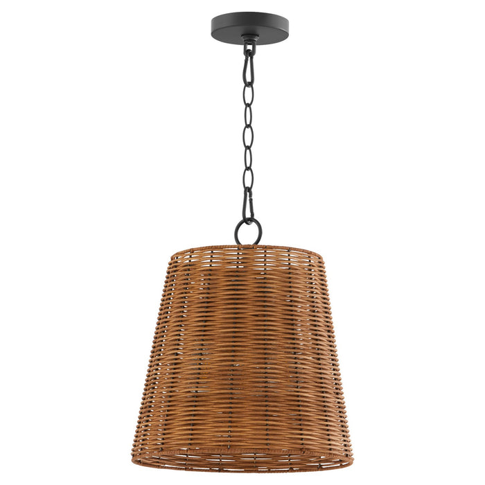 Myhouse Lighting Quorum - 8893-13-59 - Three Light Pendant - Wicker - Matte Black