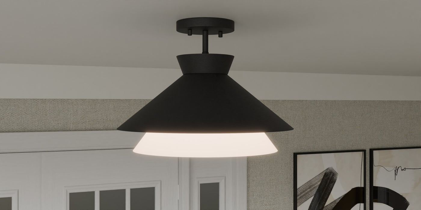 Myhouse Lighting Quoizel - QSF6171MBK - One Light Semi Flush Mount - Quoizel Semi-Flush Mount - Matte Black