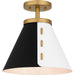 Myhouse Lighting Quoizel - QSF6224BWS - One Light Semi Flush Mount - Quoizel Semi-Flush Mount - Brushed Weathered Brass