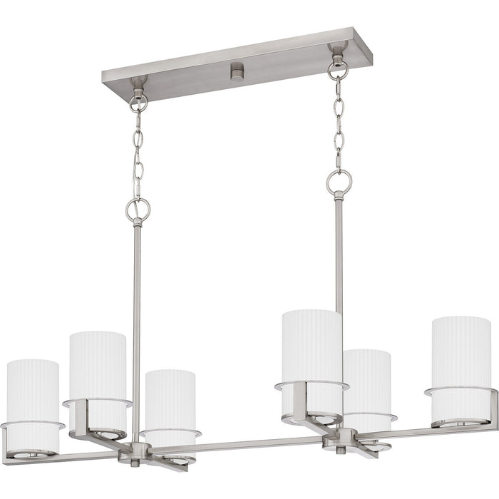 Myhouse Lighting Quoizel - SEY636BN - Six Light Linear Chandelier - Seymour - Brushed Nickel