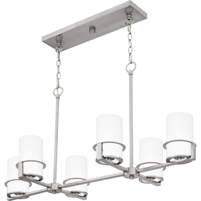 Myhouse Lighting Quoizel - SEY636BN - Six Light Linear Chandelier - Seymour - Brushed Nickel