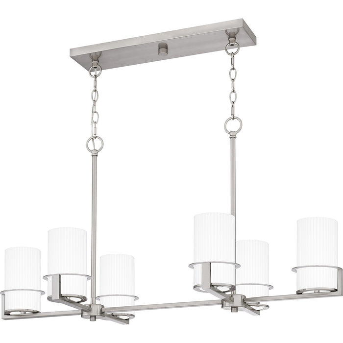 Myhouse Lighting Quoizel - SEY636BN - Six Light Linear Chandelier - Seymour - Brushed Nickel