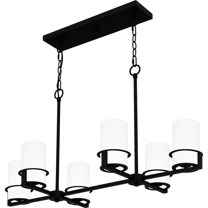 Myhouse Lighting Quoizel - SEY636MBK - Six Light Linear Chandelier - Seymour - Matte Black