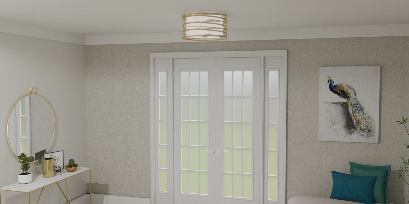 Myhouse Lighting Quoizel - SPL1720LG - Three Light Semi Flush Mount - Spiral - Light Gold