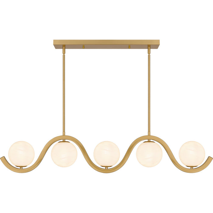 Myhouse Lighting Quoizel - SRI551AB - Five Light Linear Chandelier - Spherical - Aged Brass