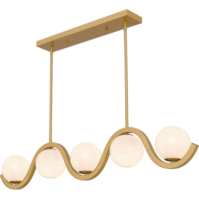 Myhouse Lighting Quoizel - SRI551AB - Five Light Linear Chandelier - Spherical - Aged Brass