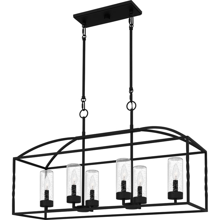 Myhouse Lighting Quoizel - THA3536EK - Six Light Outdoor Linear Chandelier - Thatcher - Earth Black