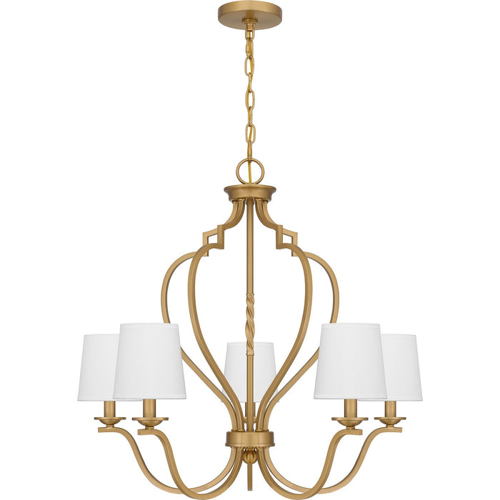 Myhouse Lighting Quoizel - WIL5027BWS - Five Light Chandelier - Wilkins - Brushed Weathered Brass