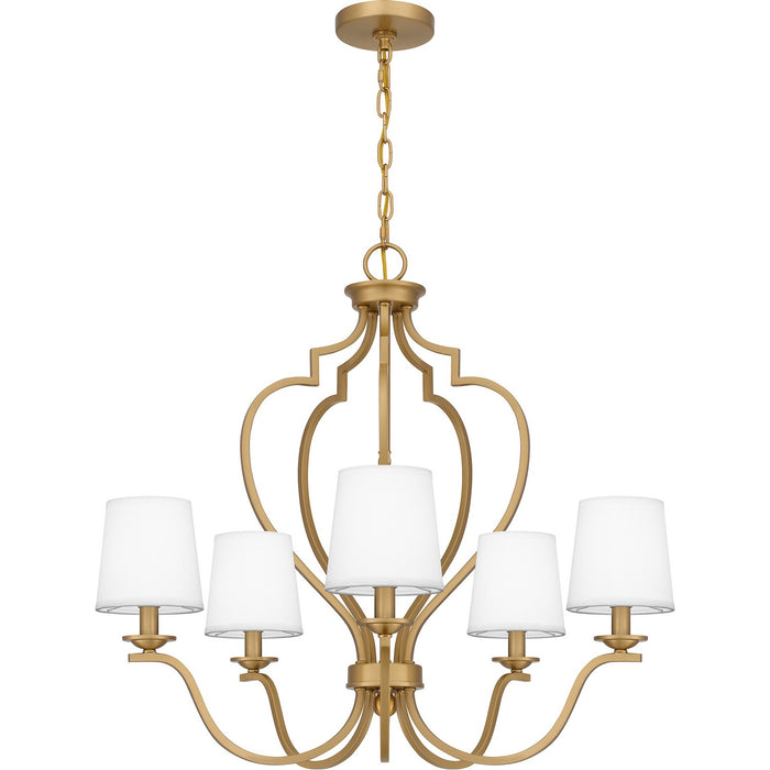 Myhouse Lighting Quoizel - WIL5027BWS - Five Light Chandelier - Wilkins - Brushed Weathered Brass