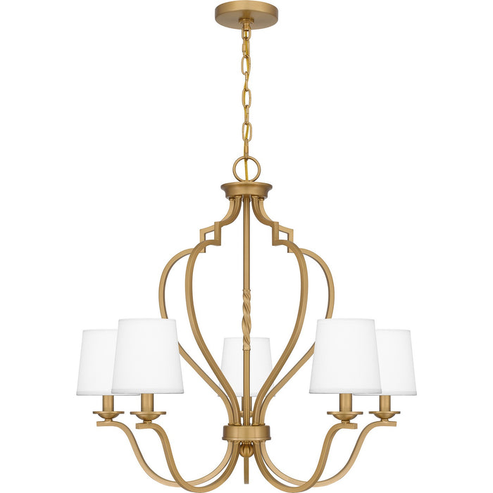 Myhouse Lighting Quoizel - WIL5027BWS - Five Light Chandelier - Wilkins - Brushed Weathered Brass