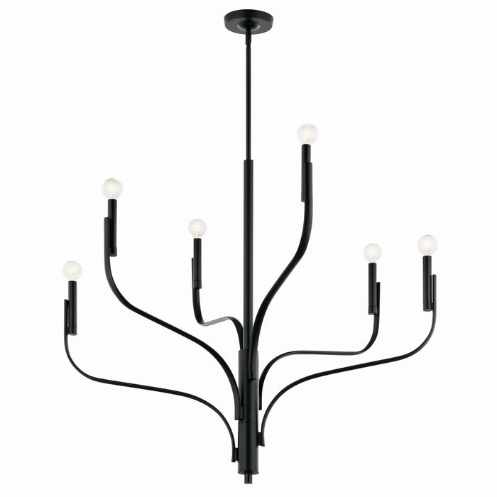 Myhouse Lighting Kichler - 52673BK - Six Light Chandelier - Livadia - Black