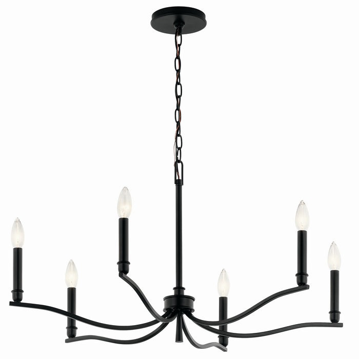 Myhouse Lighting Kichler - 52695BK - Six Light Chandelier - Malene - Black