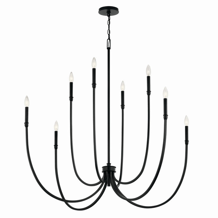 Myhouse Lighting Kichler - 52699BK - Eight Light Foyer Chandelier - Malene - Black