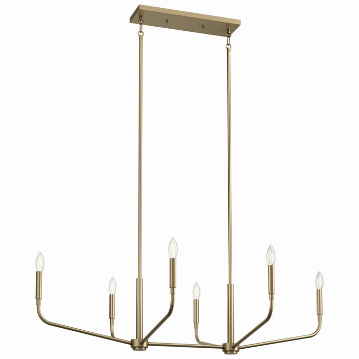 Myhouse Lighting Kichler - 52721CPZ - Six Light Linear Chandelier - Madden - Champagne Bronze